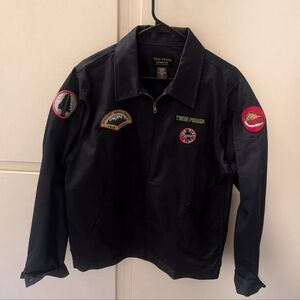 Twin Peaks Patch Work Jacket sz XL Box Lunch Hot Topic Exclusive